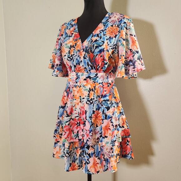 UMGEE Floral Romper with Tie Waist, Size Small - Picture 4 of 13